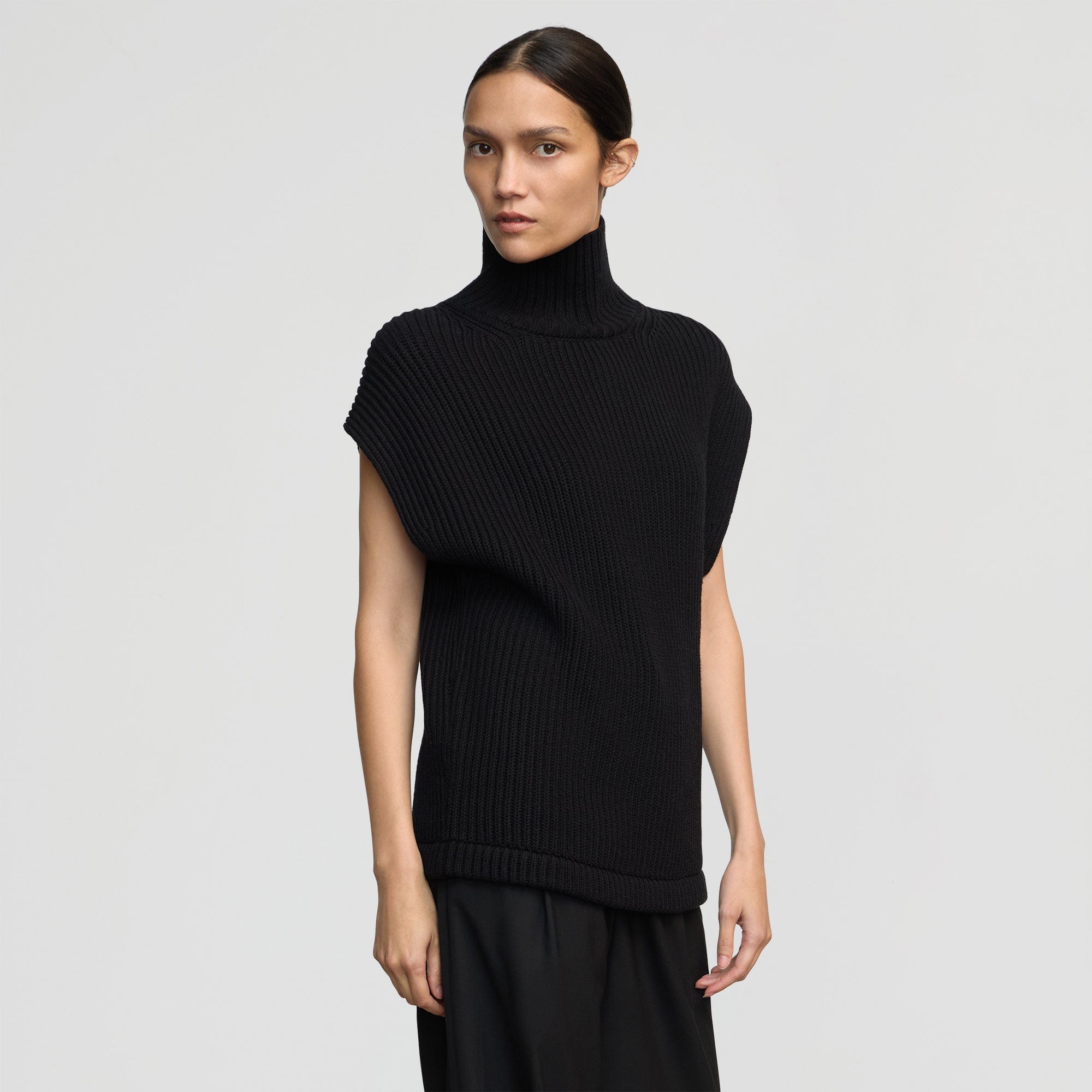 Tully Organic Cotton Turtleneck Vest for Women - Soft Breathable Layering Piece - Perfect for Fall & Winter Fashion, Office Wear & Casual Outfits