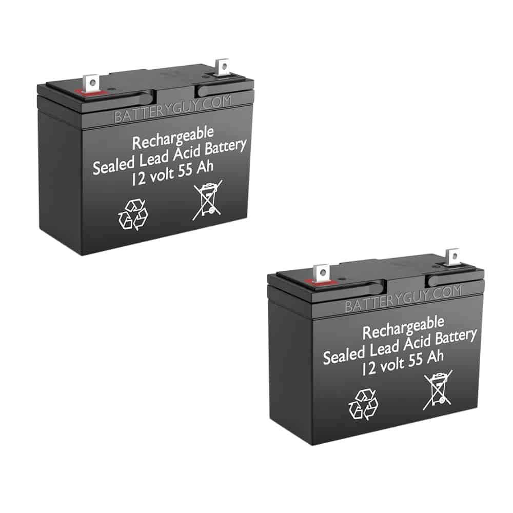 12V 55Ah SLA Replacement Battery (2-Pack) - Rechargeable Sealed Lead Acid Battery for Power Wheels, Solar Systems, UPS Backup & Emergency Lighting