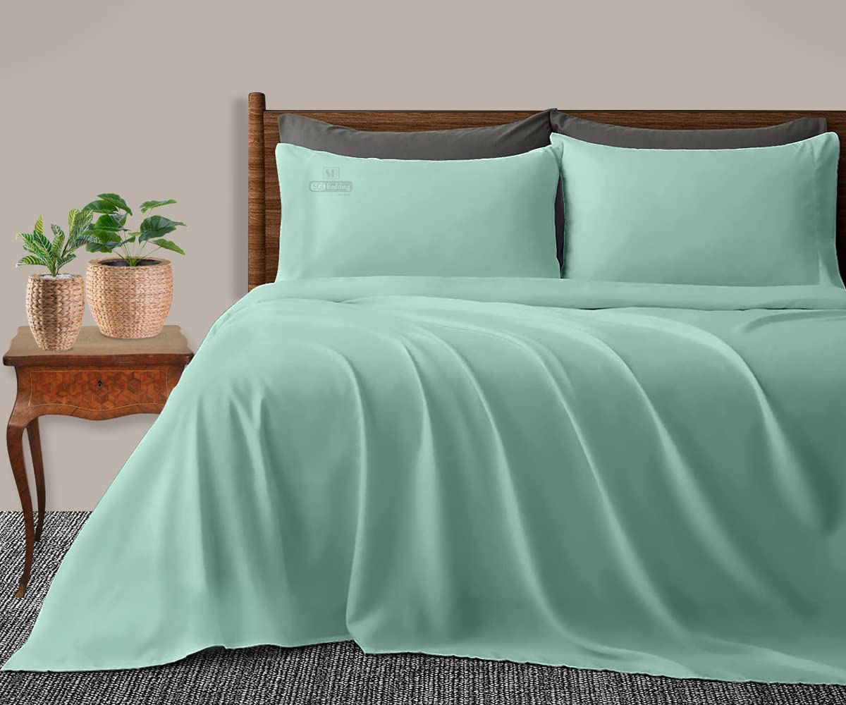 Breathable Bamboo Bed Sheets Set - 100% Organic Bamboo Sheets Queen Size (4PC) - Aqua Blue - Fits 15 Inch Deep Pocket - Soft & Cooling for Hot Sleepers - Perfect for Summer Nights & Luxury Bedroom Decor