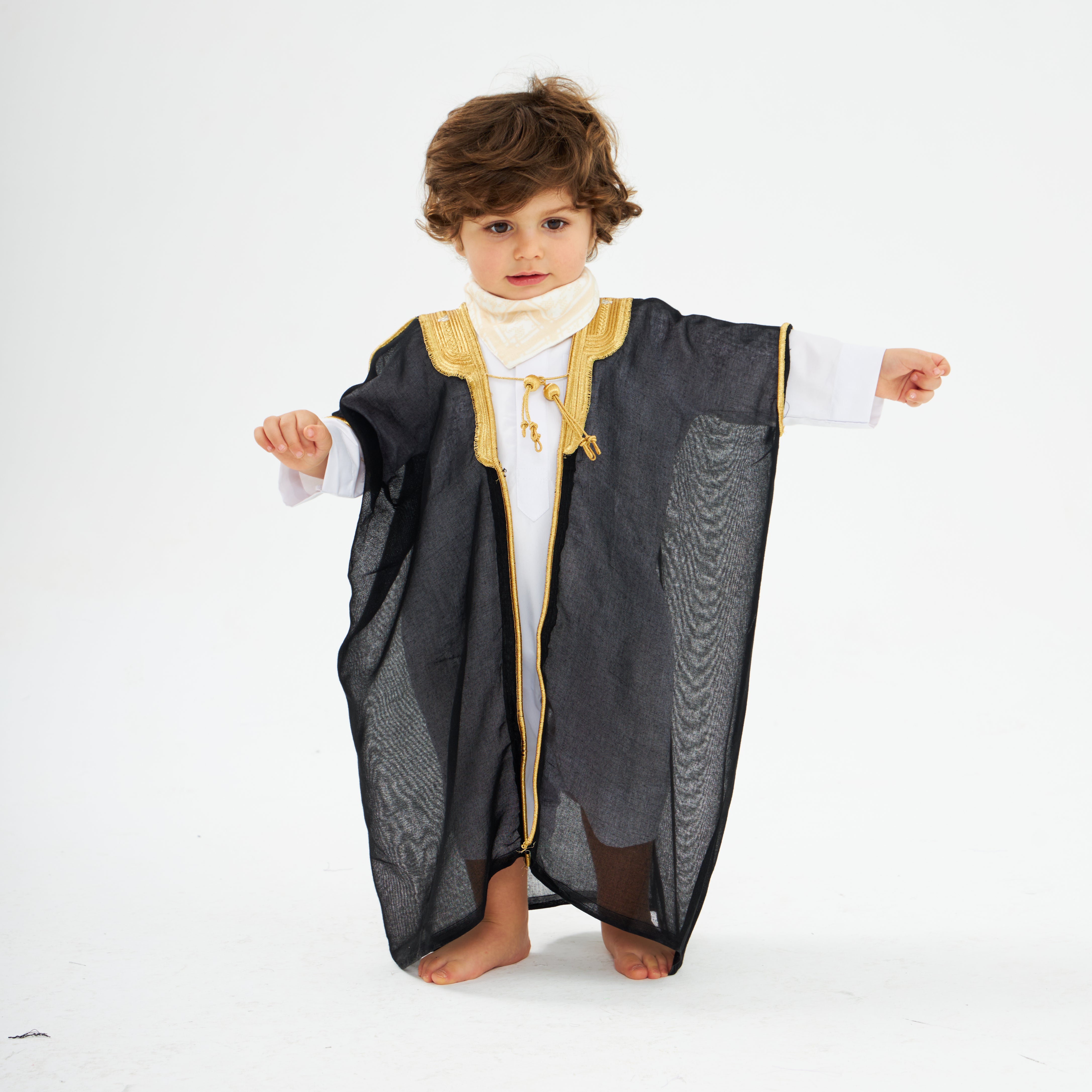 Elegant Embroidered Bisht - Traditional Arabic Cloak for Men - Perfect for Weddings, Festivals & Special Occasions
