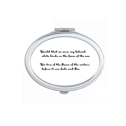 DIYthinker Poetry We Were Only White Birds Mirror - Portable Folding Double-Sided Makeup Mirror with Stand (Vanity, Travel, Dressing Table, Gift Idea)