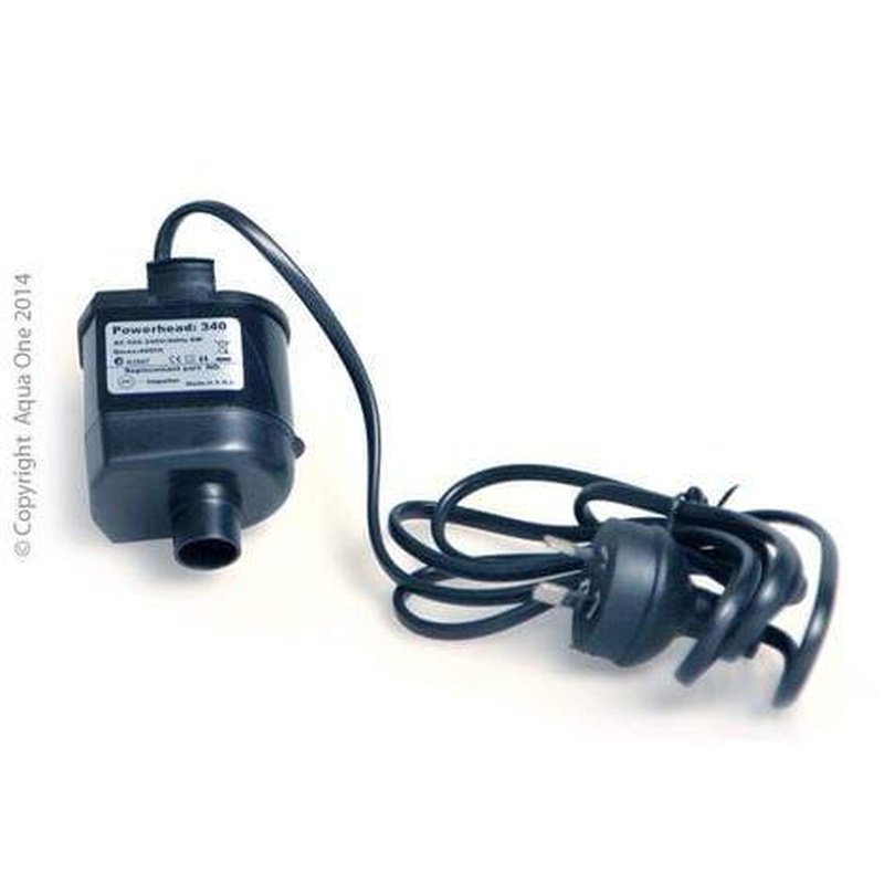 Aqua One Powerhead 6W Submersible Water Pump for Aquariums - AquaStart 340 (Model 10813) - Ideal for Freshwater & Saltwater Fish Tanks, Ponds & Hydroponics Systems
