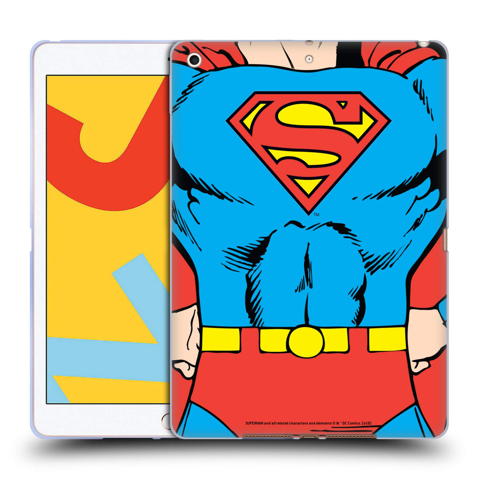 Head Case Designs Officially Licensed Superman DC Comics Classic Costume Logos Soft Gel Case for Apple iPad 10.2 (2019/2020/2021) - Protective Cover for School, Work & Travel