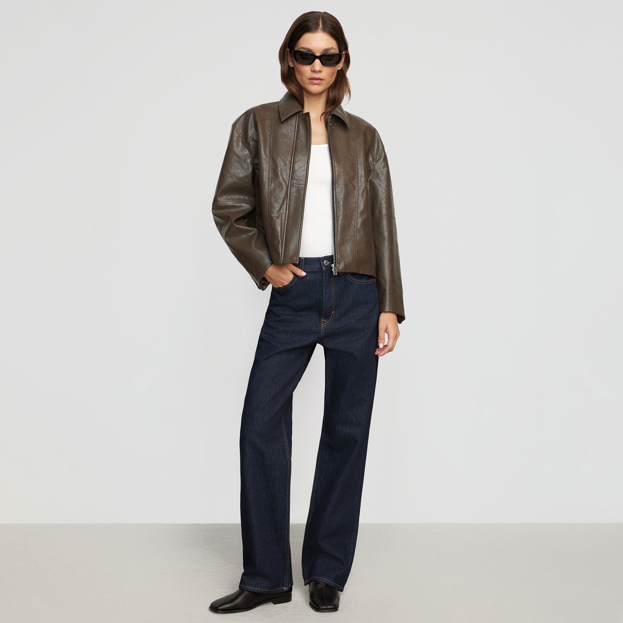 Stylish Halle Vegan Leather Jacket for Women - Eco-Friendly Faux Leather Biker Jacket - Perfect for Casual Outings, Date Nights & Fall Fashion