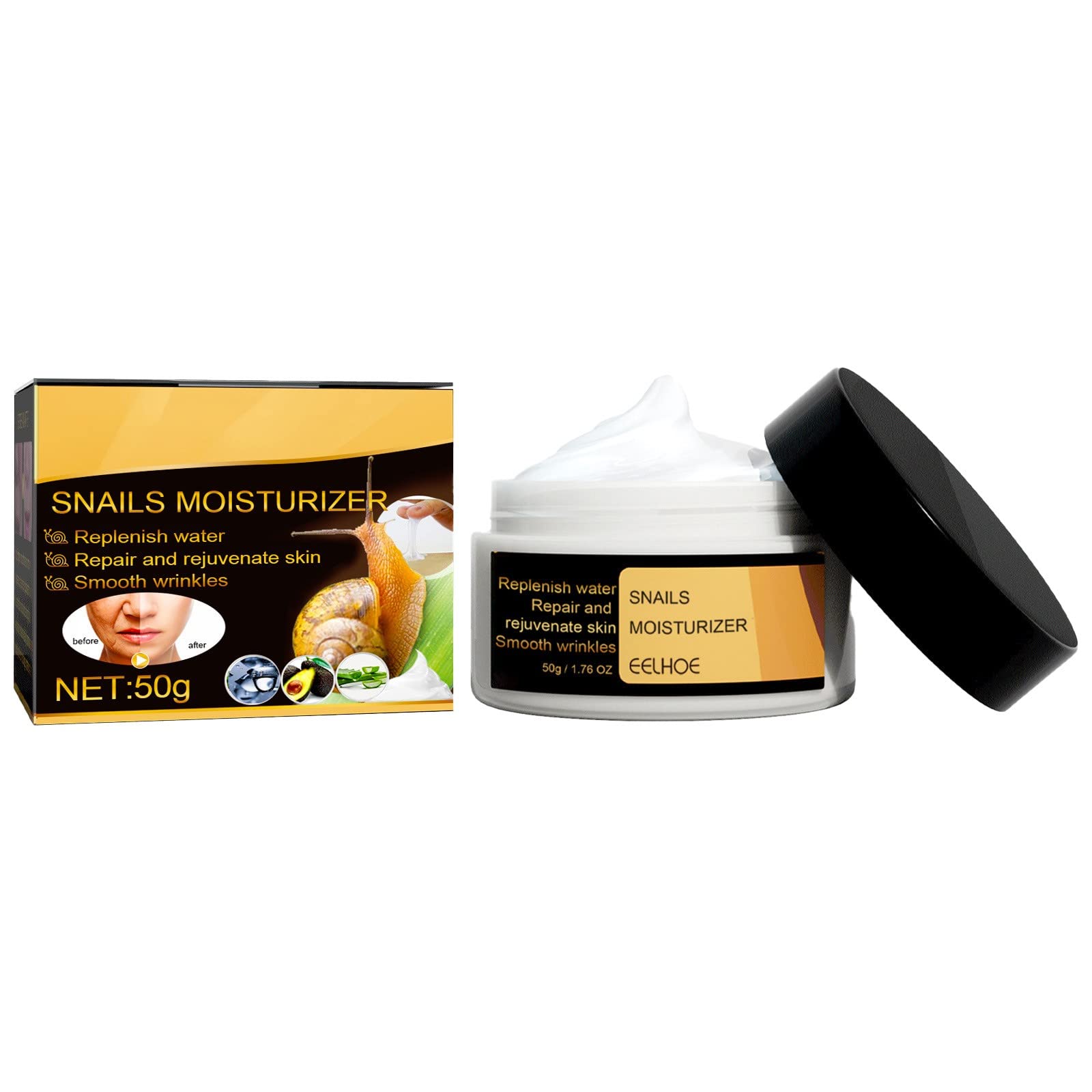 Collagen Heel & Facial Moisturizer for Cracked Heels, Wrinkles & Dry Skin - Day & Night Cream for Face, Neck, Chest & Under Eyes - 50ml Anti-Aging Lotion for Smooth Skin - Perfect for Daily Skincare Routine & Foot Care
