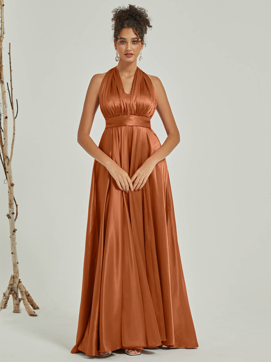 Cooper Satin Convertible Bridesmaid Dress - Multi-Way Wrap A-Line Gown for Weddings, Parties & Formal Events | Elegant & Versatile Bridesmaid Attire