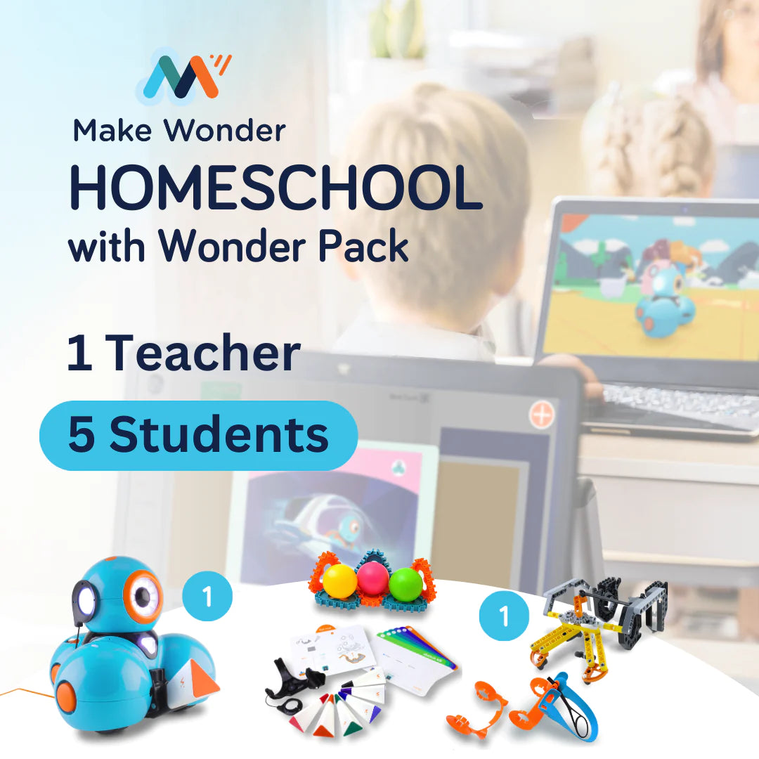 Wonder Workshop Make Wonder Homeschool Coding Kit with Wonder Pack - 12 Month Subscription | STEM Learning & Robotics for Kids | Perfect for Homeschooling & Remote Education