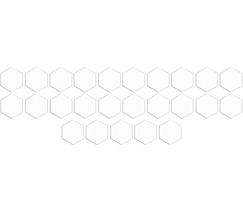Hexagon White 7 Inch Acrylic Tiles - Pack of 25 DIY Craft Plastic Discs for Name Plates, Wall Decor, and Home Ornaments | Perfect for Scrapbooking, Wedding Decorations, and Kids Art Projects
