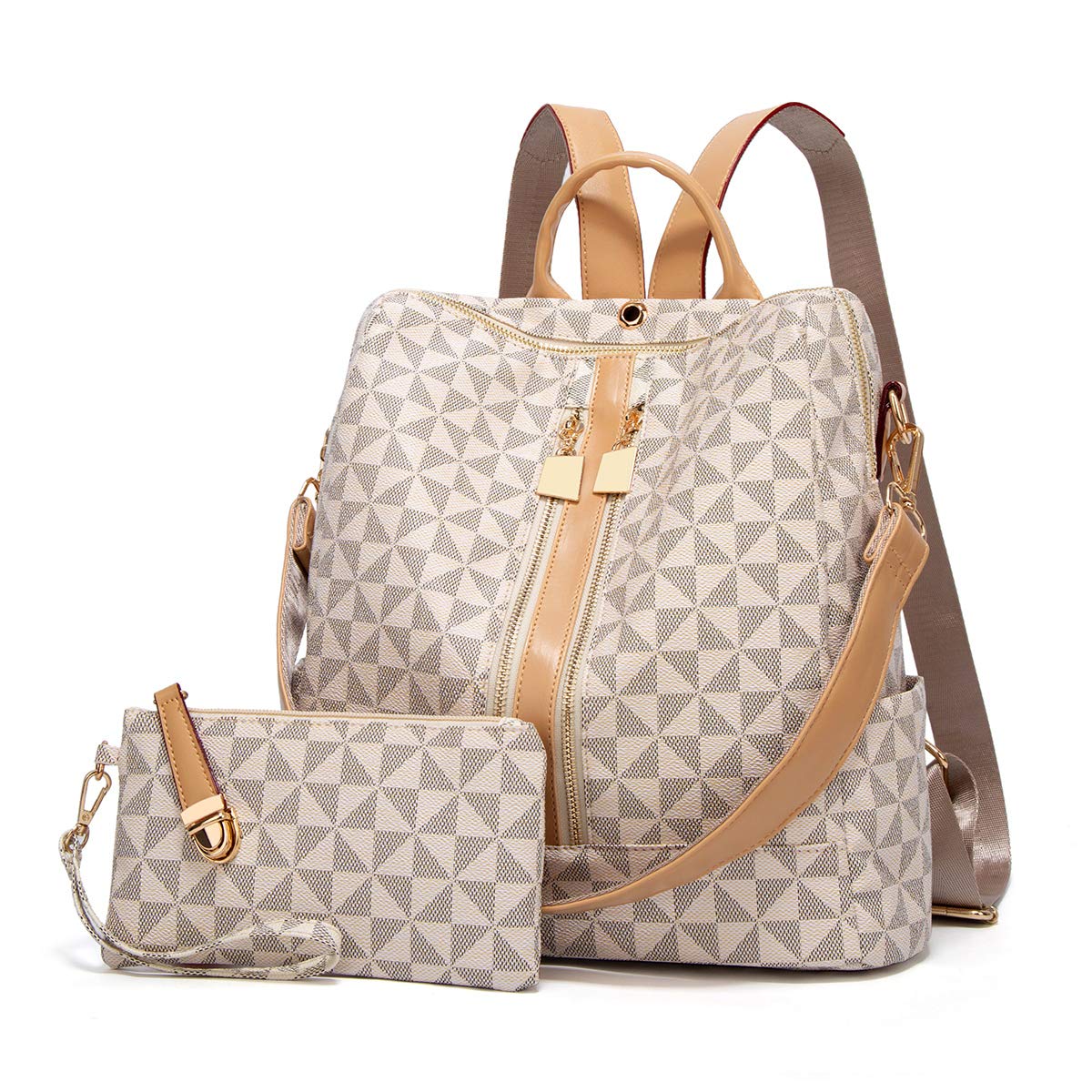 Stylish Convertible PU Leather Backpack Purse for Women - 2-in-1 Travel Satchel & Handbag Set (Perfect for Work, Travel & Daily Use)