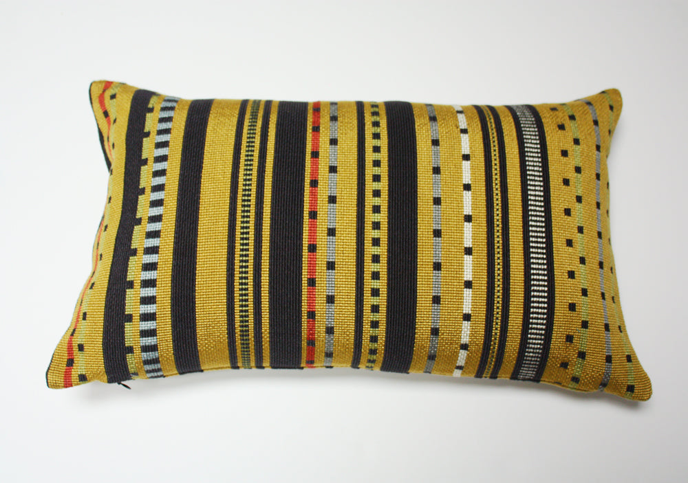 Maharam Paul Smith Point Gold and Black Decorative Throw Pillow - Luxury Home Decor for Living Room, Bedroom & Sofa