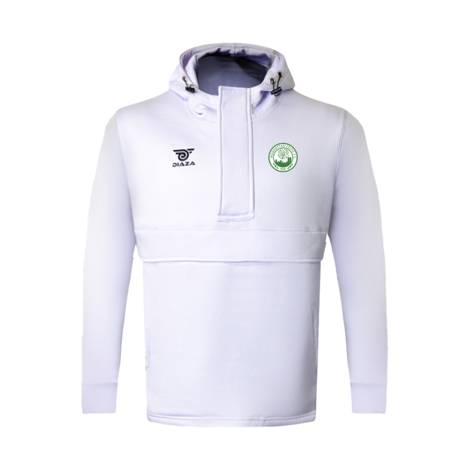 Manhattan Celtic FC EL Blanco Hoodie - Men's Soccer Pullover Sweatshirt for Training & Match Days - Perfect for Fans & Players