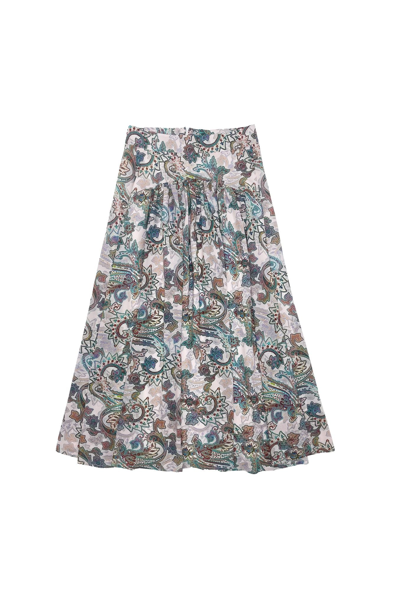 Zaikamoya Gretchen Paisley Print Flowy Skirt for Women | Vintage Boho Maxi Skirt with Elastic Waist | Perfect for Summer, Festivals & Casual Outings