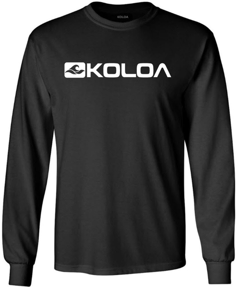 Koloa Surf Long Sleeve 50/50 Cotton Polyester Graphic T-Shirt for Men - Regular, Big & Tall Sizes - Casual Beachwear, Surfing, and Outdoor Activities