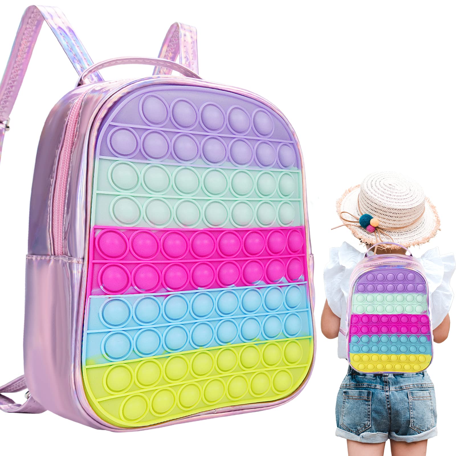 **Large Kids Backpack for Girls - Durable School Backpack with Stress Relief Design - Perfect for School, Travel & Holiday Gifts**    *(Use Cases: Ideal for school supplies, daily use, travel, birthday gifts, and stress-relief comfort for kids.)*