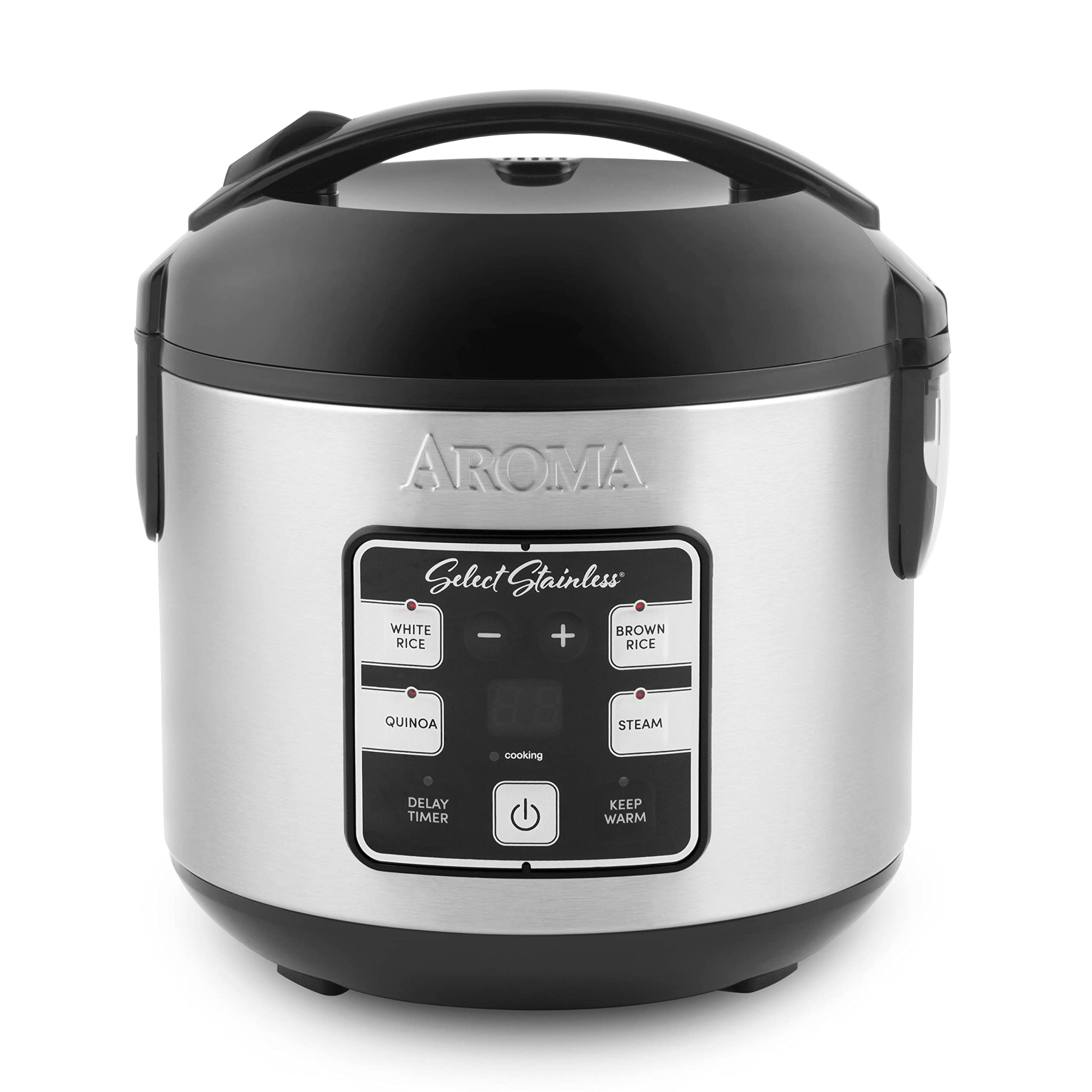 Aroma Housewares ARC-914SBDS 4-Cup Uncooked Digital Rice Cooker & Multicooker - Stainless Steel Grain Cooker for Perfect Rice, Quinoa, Oatmeal - Ideal for Small Kitchens, Dorms & RVs