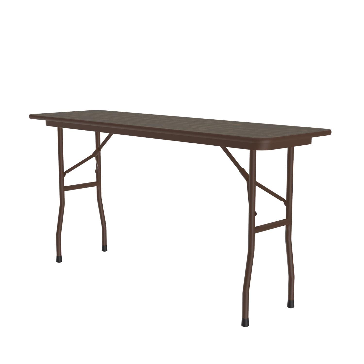 Correll Pc1872P-01 Solid Plywood Core Folding Table - Fixed Height Walnut Finish - Sturdy & Portable for Events, Parties, and Outdoor Use