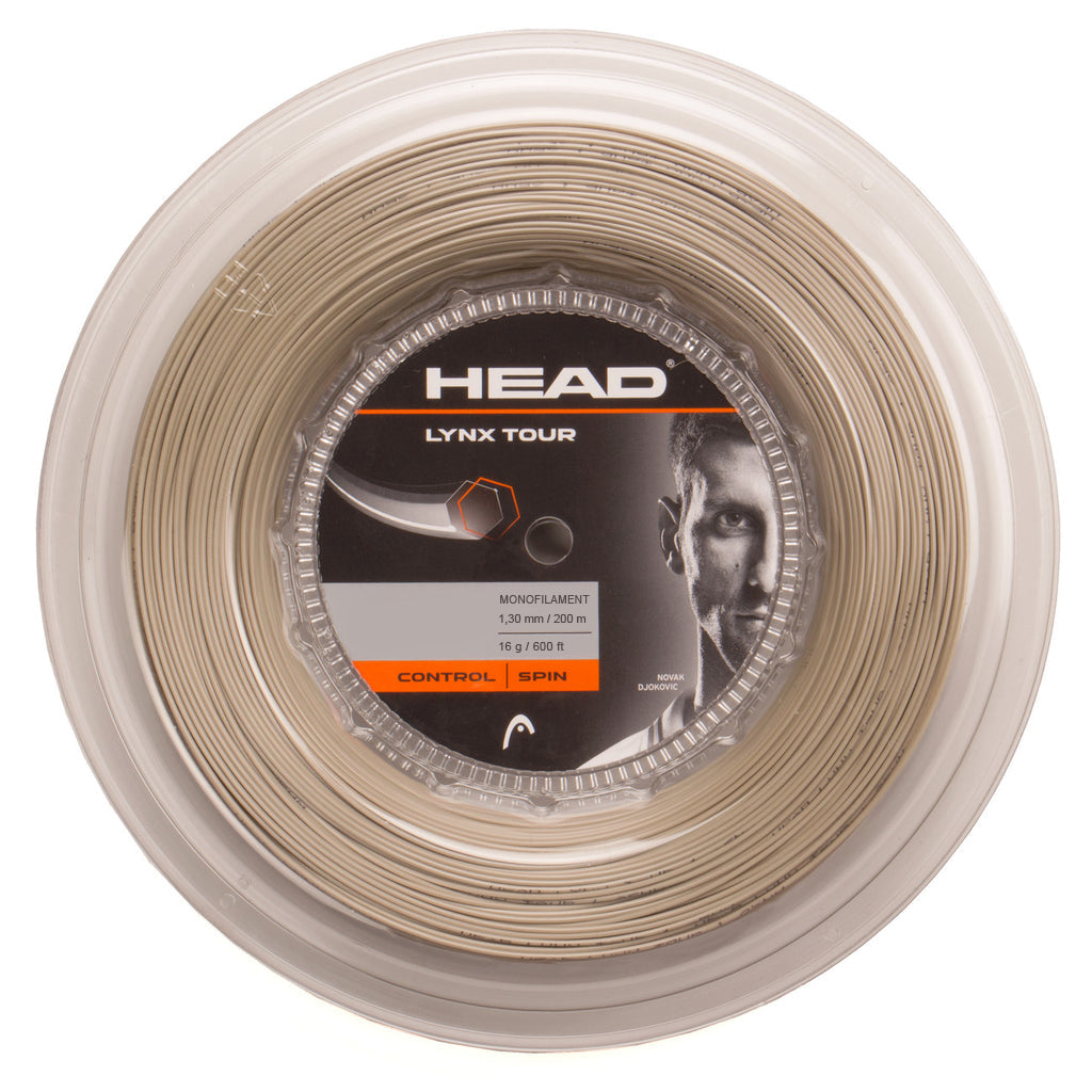 Head Lynx Tour 16/1.30 Tennis String Reel (Champagne) - Premium Polyester Tennis String for Control & Spin - Perfect for Competitive Players & Stringers