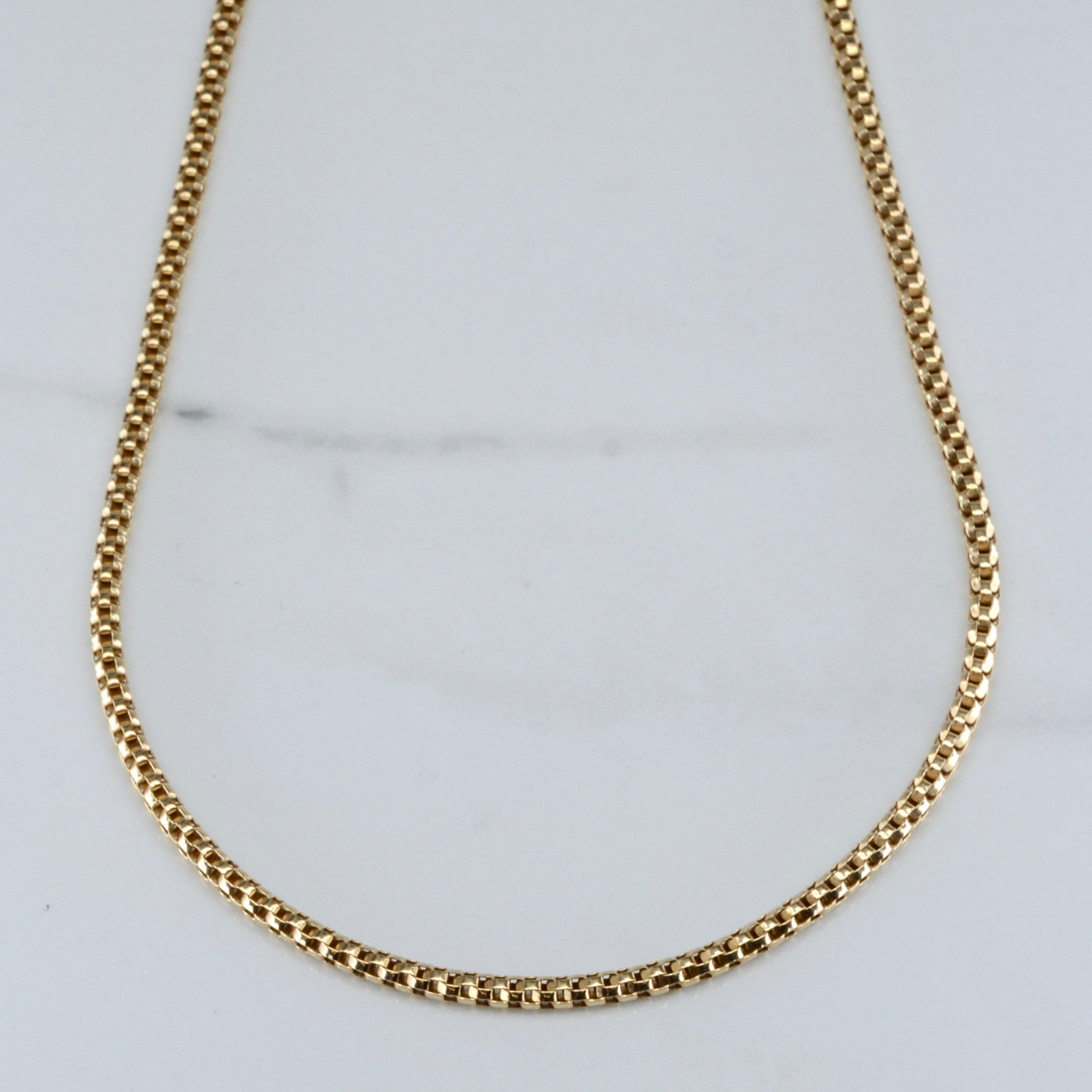 10k Yellow Gold Rounded Box Chain Necklace for Women - 18 Inch Solid Gold Jewelry - Perfect for Everyday Wear, Gifts & Special Occasions