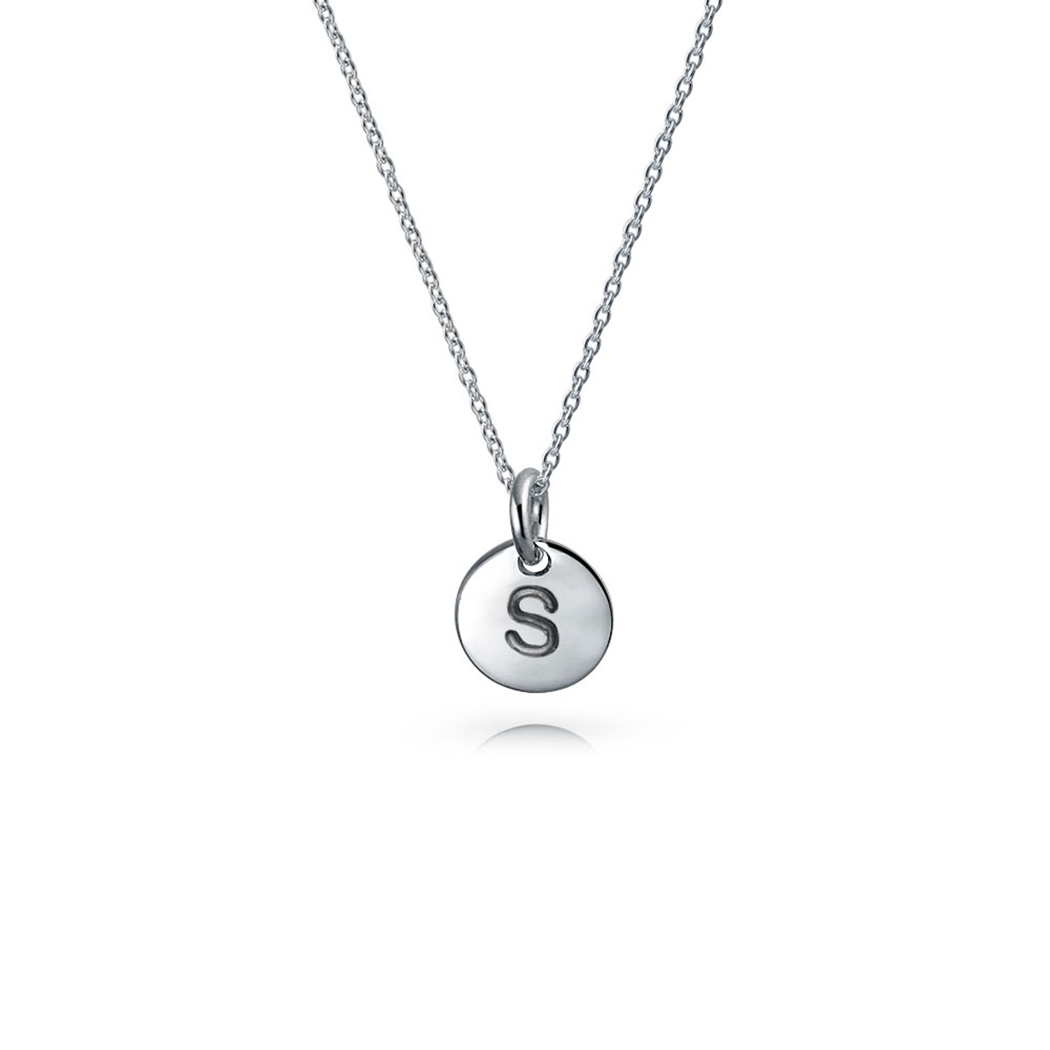 Minimalist ABC Letter Pendant Necklace - .925 Sterling Silver for Women & Teens | Everyday Jewelry