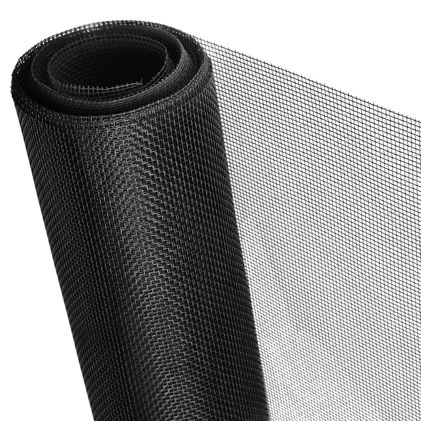 Replacement Adjustable Fiberglass Window Screen Mesh Roll - Black, 48 x 236.2 Inches - Ideal for Patio, Windows, Sliding Doors, and DIY Home Repairs