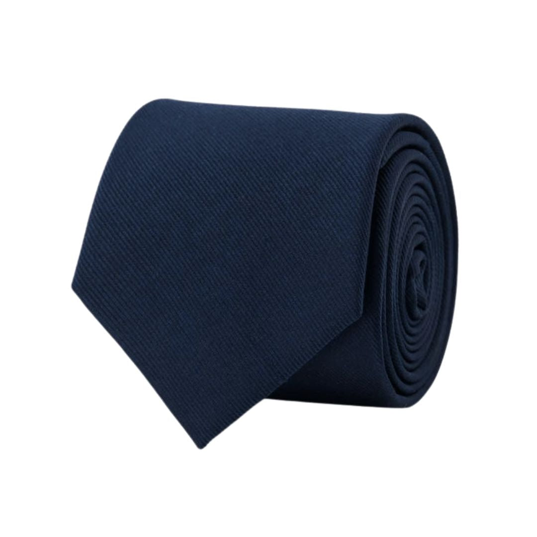 Premium Navy Blue Matte Silk Tie for Men - Elegant Business & Wedding Necktie - Perfect for Formal Occasions, Office Wear & Special Events