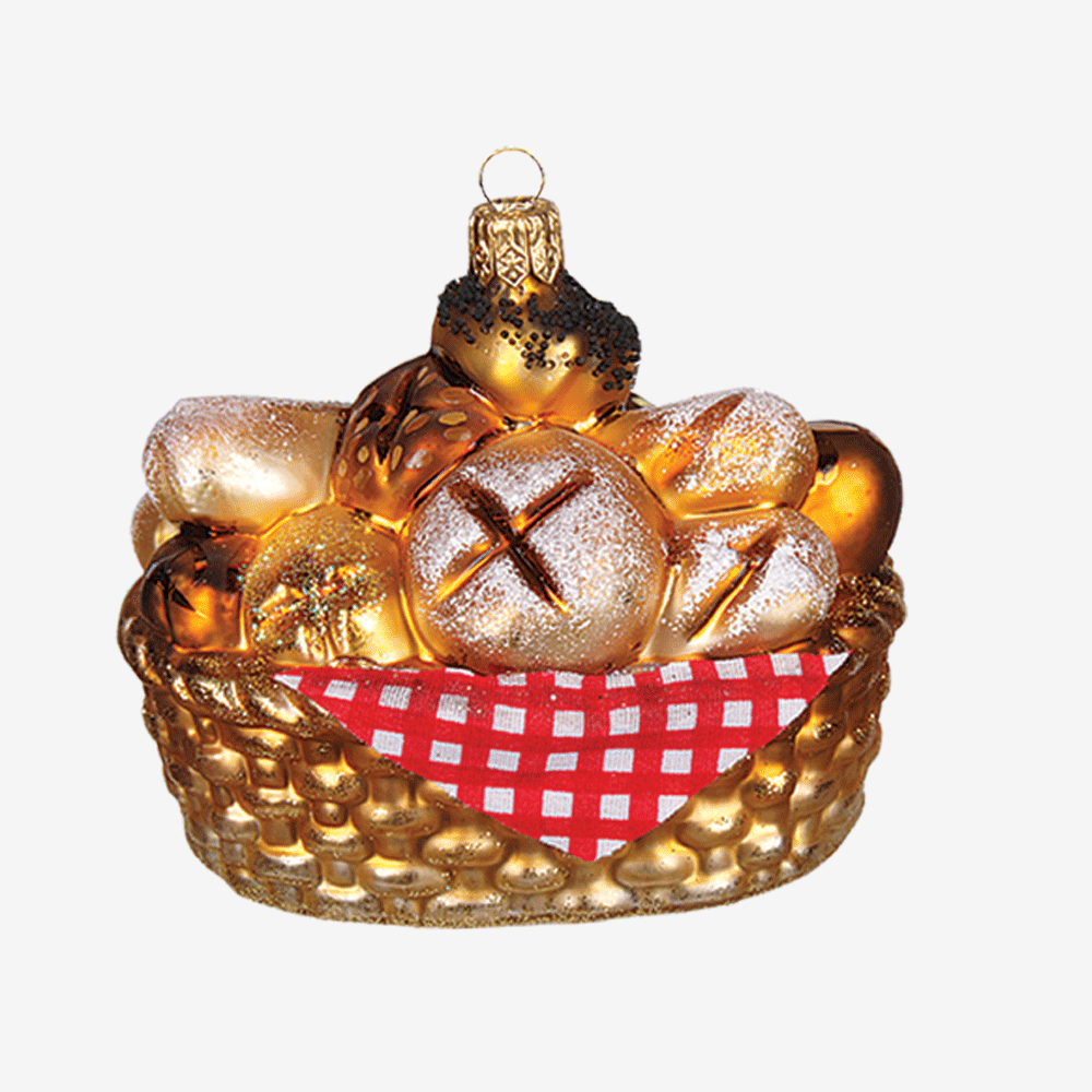 Bread Basket Ornament - Rustic Kitchen Decor for Bread Storage & Display - Perfect for Farmhouse, Country Style Homes & Bakeries