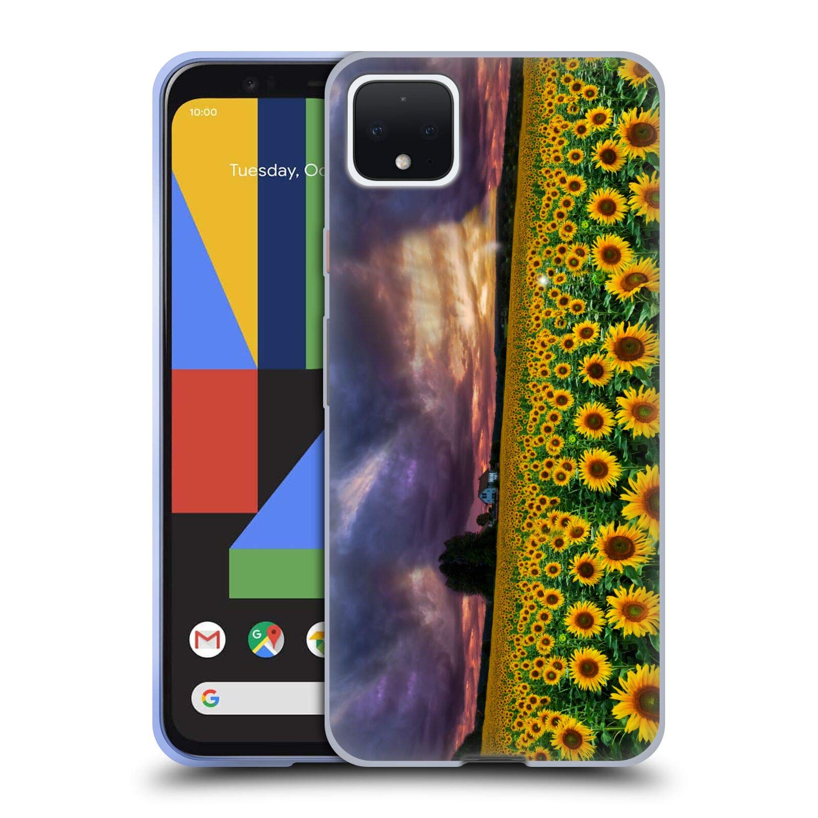 Stormy Sunrise Florals Soft Gel Case for Google Pixel 4 XL - Durable Protection
