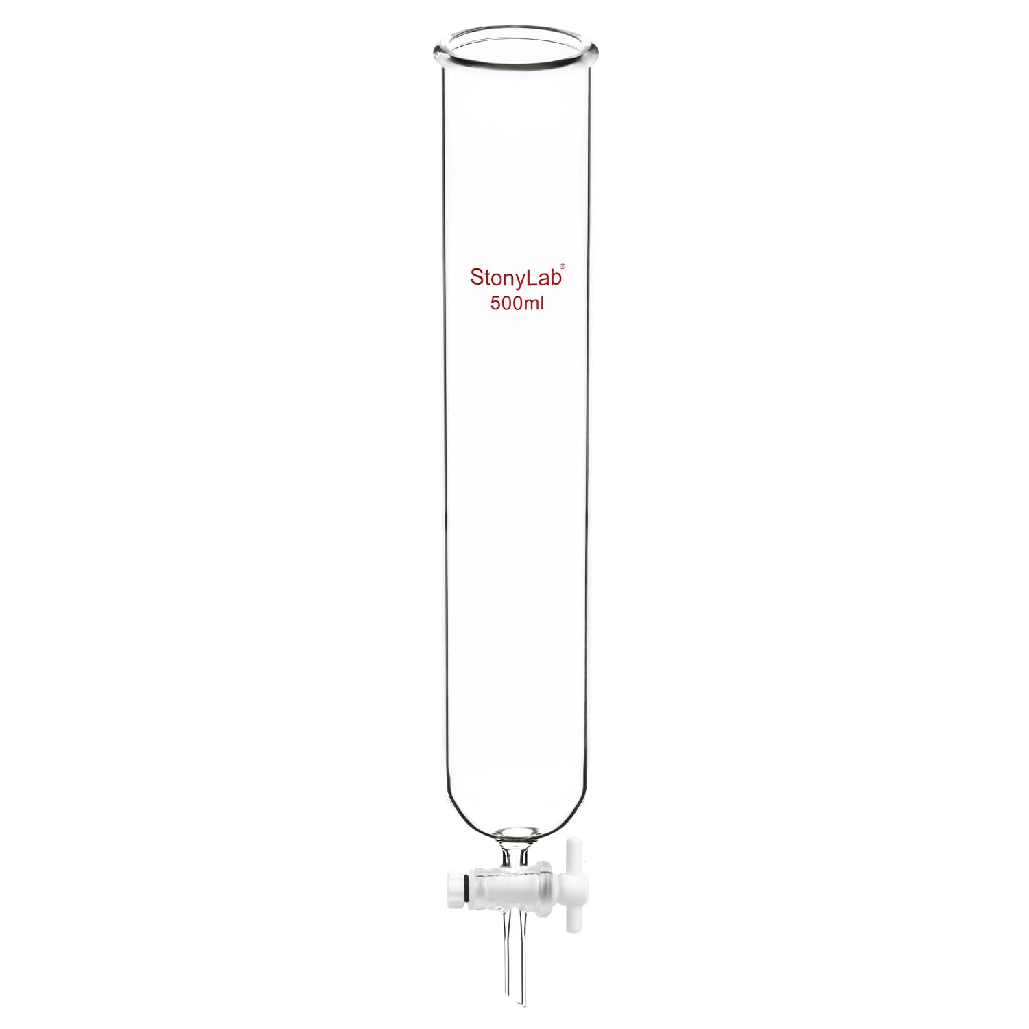 Stonylab 500ml Borosilicate Glass Dropping Funnel with PTFE Stopcock - Lab Grade Burette Funnel for Chemistry Experiments, Essential Oil Mixing & Home DIY Projects
