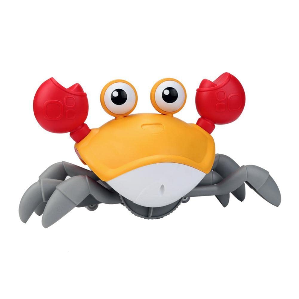 AOFIN USB Rechargeable Electric Crab Toy - Interactive Light Up Climbing Pet Toy with Music for Toddlers & Kids | Fun Learning Toy for Indoor Play, Birthday Gifts & Early Childhood Development