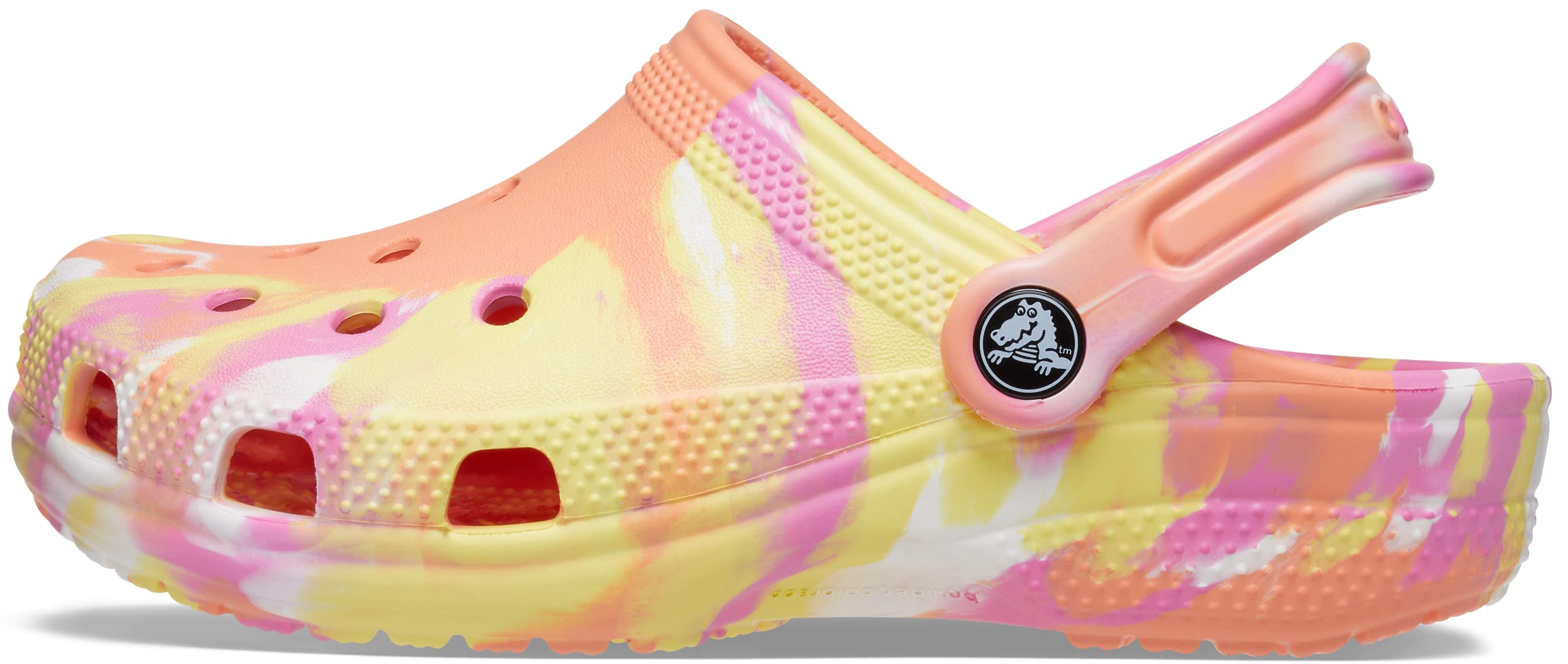 Crocs Unisex Kids Classic Marbled Tie Dye Clogs | Comfortable Water Shoes for Boys & Girls | Perfect for Beach, Pool, and Outdoor Play