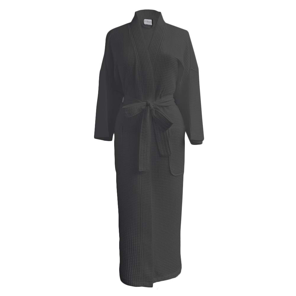 Luxor Linens Waffle Robe Bathrobe - 100% Egyptian Cotton Spa Robe for Women & Men - Soft Plush Unisex Kimono - Perfect for Home, Spa & Hotel Use
