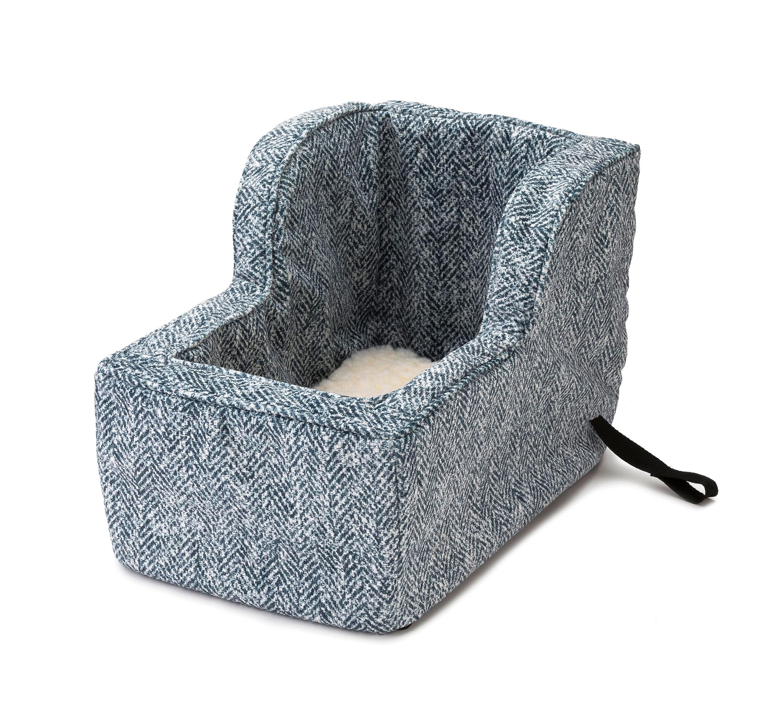 **Snoozer Large High Back Console Dog Car Seat - Travel Pet Bed Carrier for Small Dogs up to 12lbs | Safe & Comfortable with Adjustable Harness Strap | Removable Machine-Washable Palmer Indigo Cover | Perfect for Road Trips & Vet Visits**