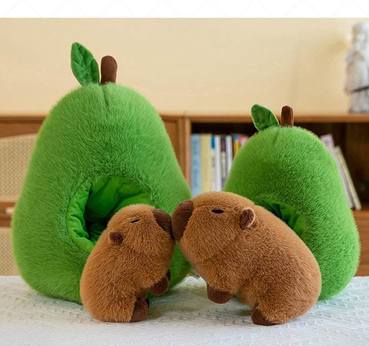 Cute Avocado Capybara Plush Toy - Soft Stuffed Animal Pillow for Kids & Adults | Perfect for Cuddling, Home Decor, and Gifts