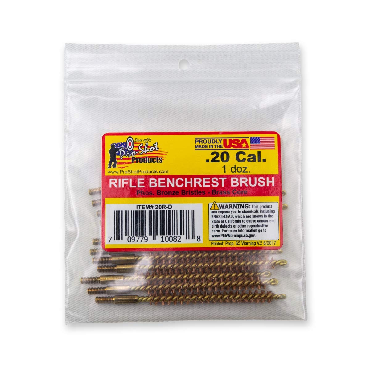 Pro-Shot Rifle Bore Brush - 12 Pack | Premium Gun Cleaning Kit for Rifles & Firearms | Ideal for Hunting, Shooting Range & Firearm Maintenance