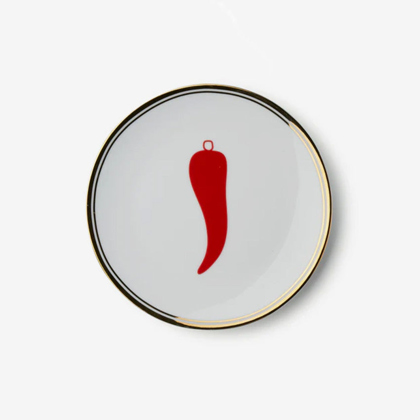 Bitossi Home La Tavola Scomposta Plate - Handmade Italian Ceramic Dinnerware Set with Chili Pepper Design for Modern Dining & Kitchen Decor | Perfect for Pasta, Appetizers, and Entertaining Guests
