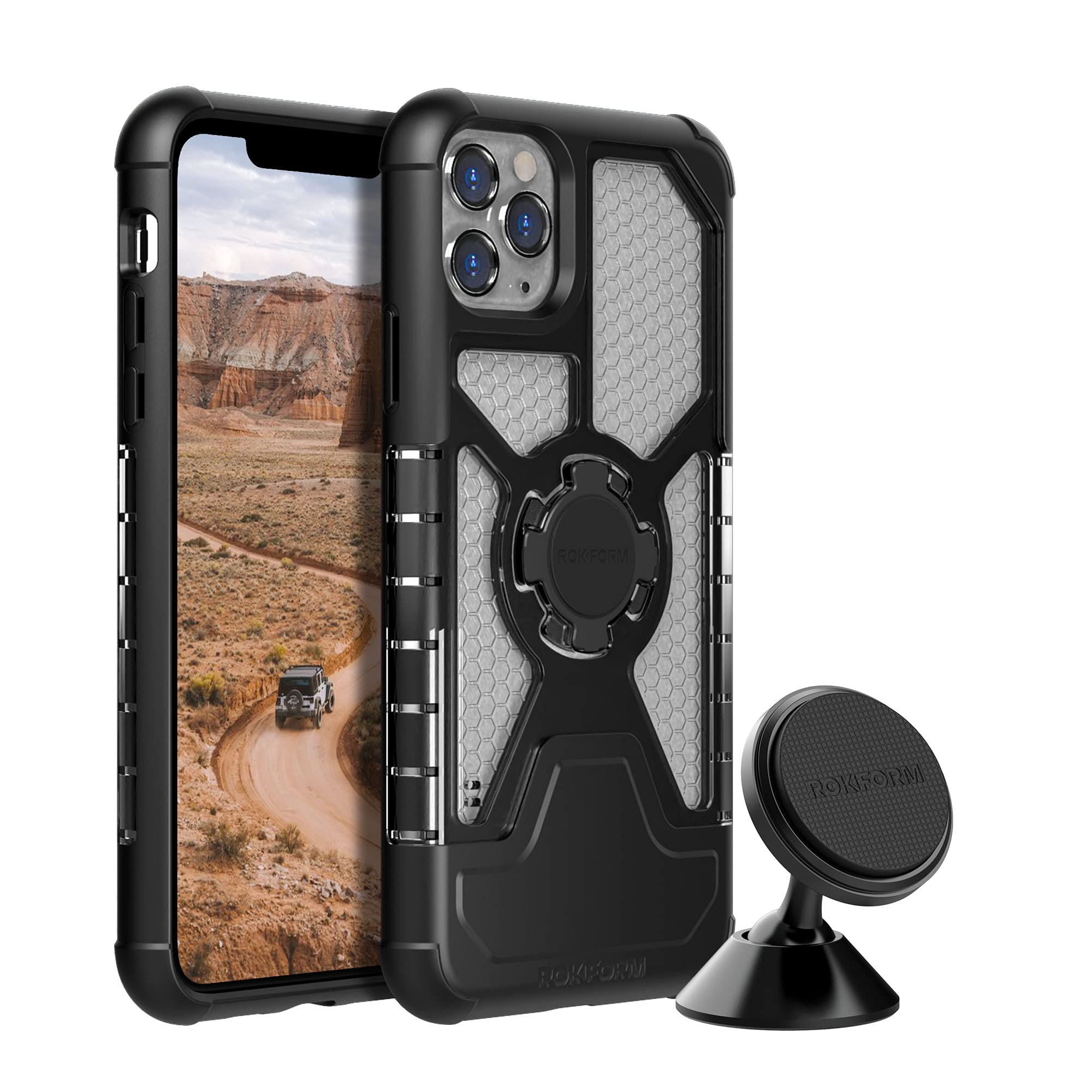 Rokform iPhone 11 Pro Max Crystal Case with Swivel Dash Mount - Durable Car, Truck, Van Phone Holder for Safe Driving & Hands-Free Navigation