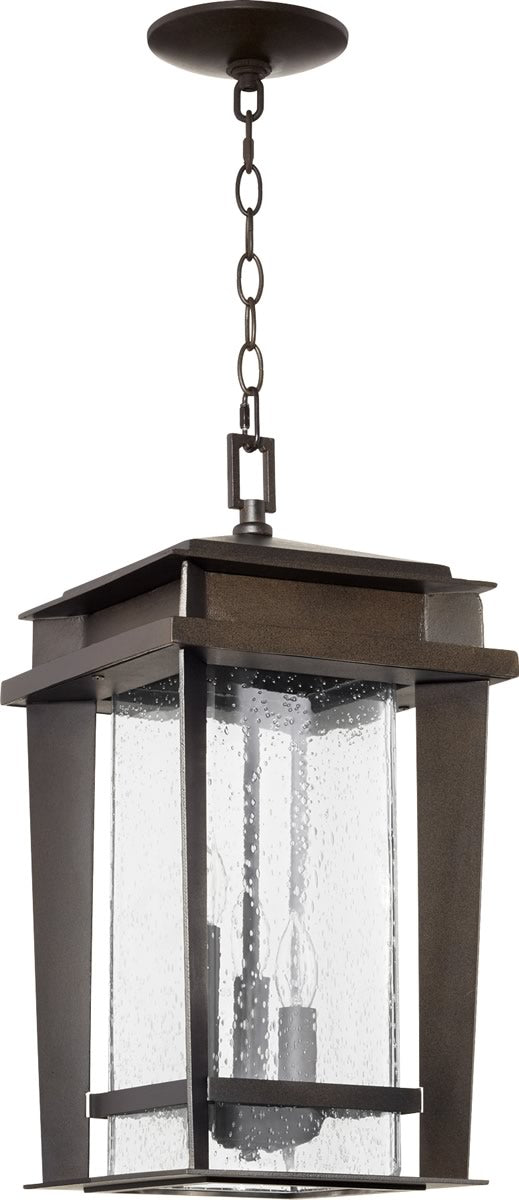 10W Easton 3-Light Outdoor Pendant Light Fixture in Oiled Bronze Finish - Perfect for Porch, Patio, and Garden Lighting