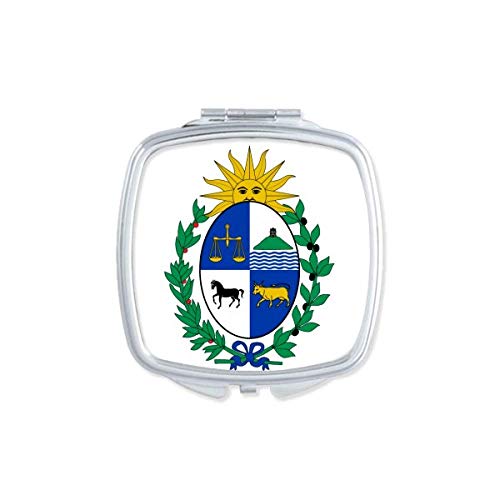 DIYthinker Uruguay & South America National Emblem Mirror - Portable Compact Pocket Makeup Mirror with Double Sided Glass - Perfect for Travel, Home, and Gift Giving
