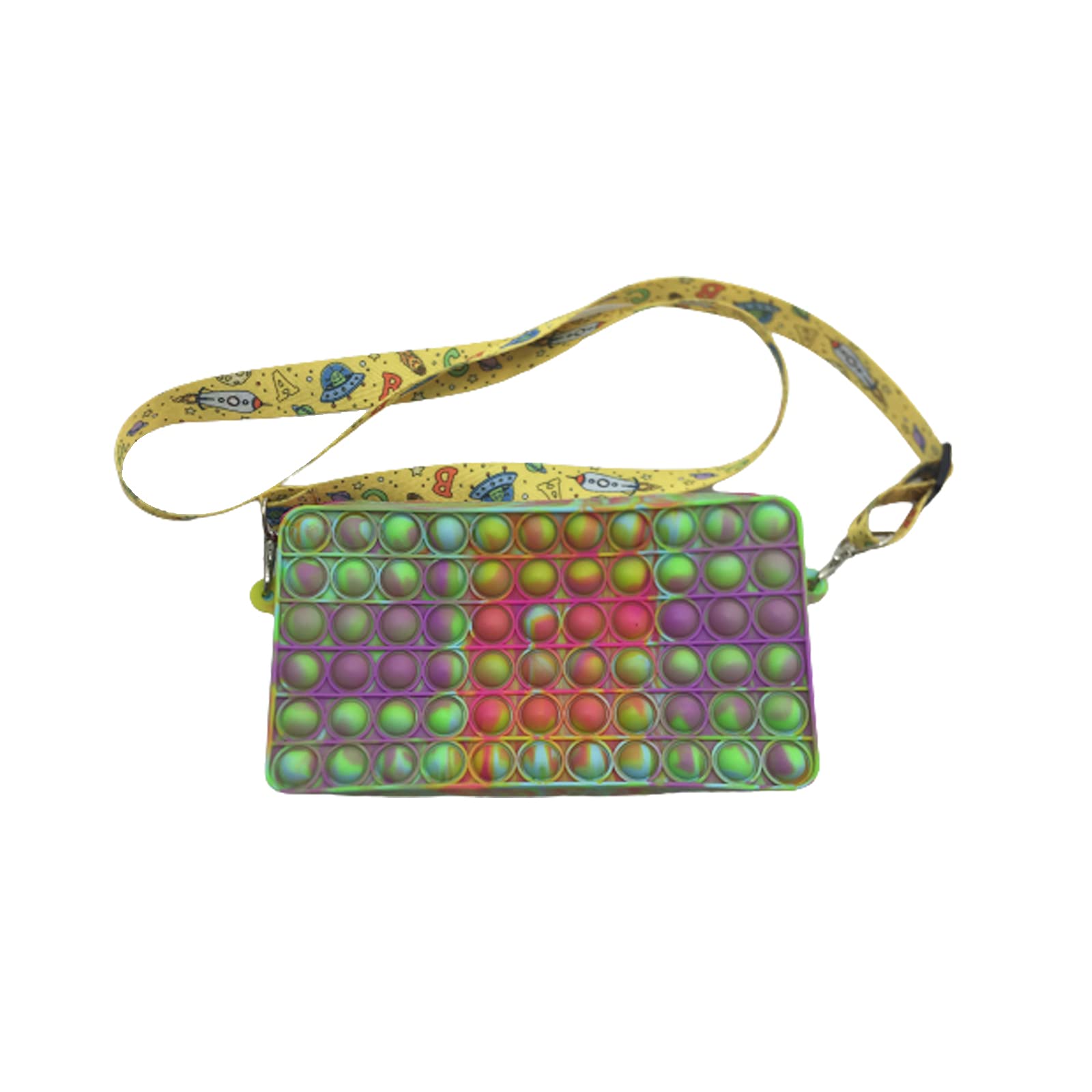 2 in 1 Pop Fidget Sensory Toy & Crossbody Bag for Women - Stress Relief Silicone Bubble Popper Purse with Adjustable Strap (Random Color) - Perfect for Anxiety Relief, Travel & Everyday Use