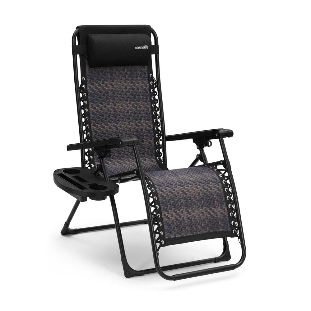 Premium Rattan Zero Gravity Reclining Lounge Chair - Outdoor Patio, Poolside, Beach Relaxation & Sunbathing