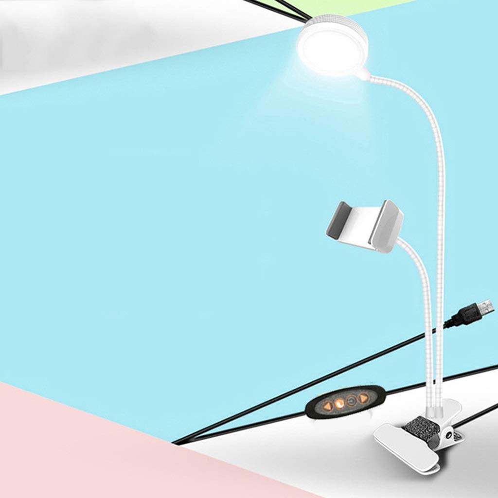 QFFL Dimmable Ring Light with Phone Holder - for Photography, Makeup & Streaming