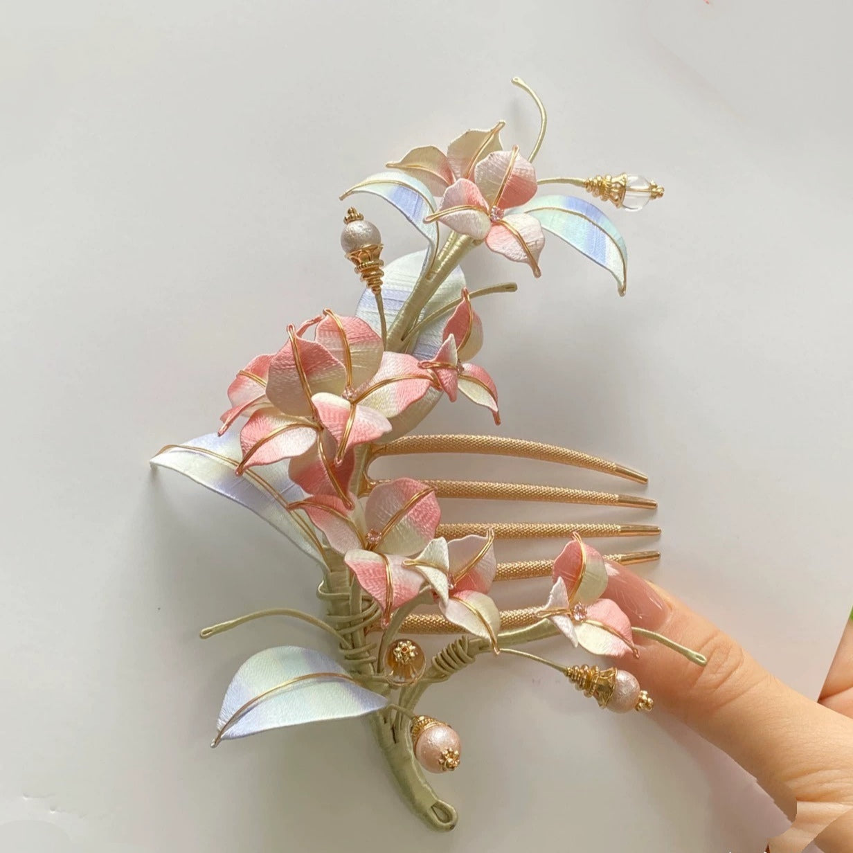 Bougainvillea Silk Hairpin - Handmade Floral Hair Clip for Women, Wedding, Bridal, and Special Occasions | Elegant Hair Accessory for Parties, Prom, and Daily Wear