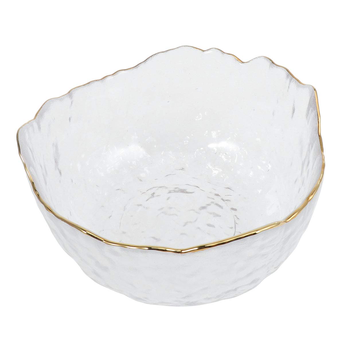Japanese Style Salad Bowl - Irregular Wave Glass Transparent Serving Bowl for Fruits, Vegetables & Snacks | Perfect for Home Dining, Party Platters & Healthy Meal Prep