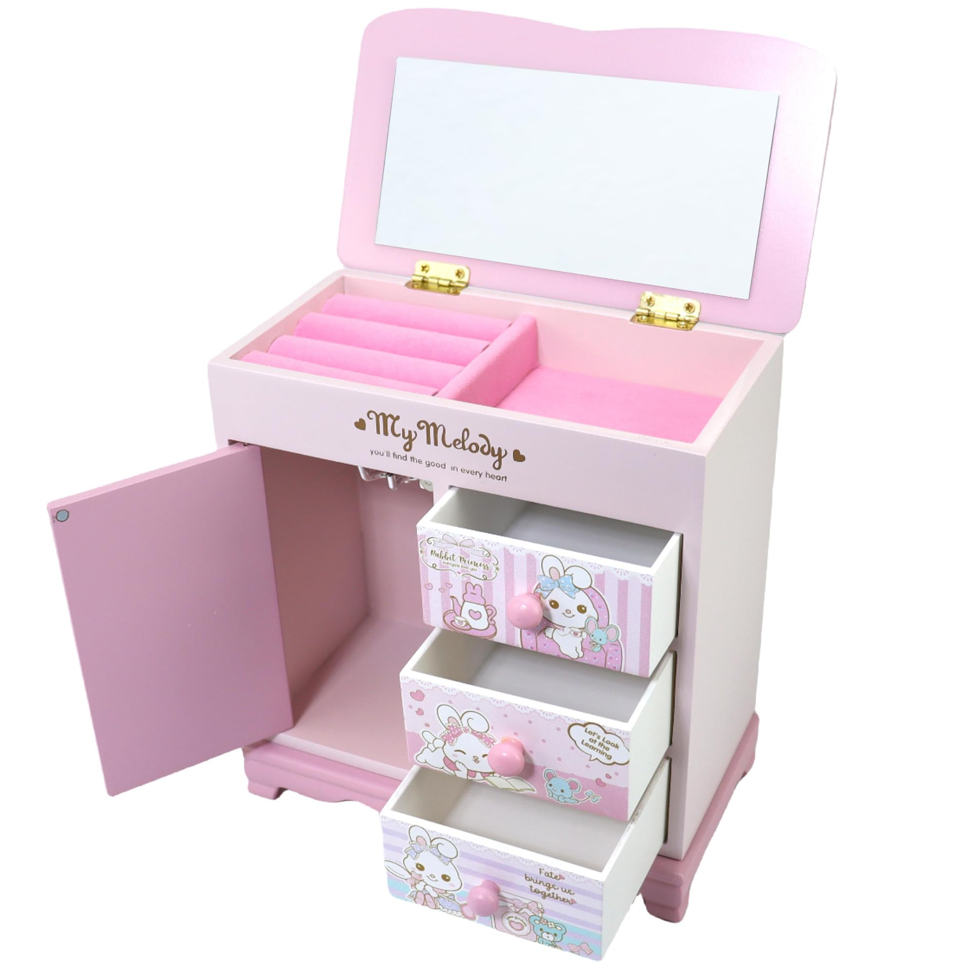Pink Cute Bunny Jewelry Box for Girls - Perfect Birthday & Christmas Gift for Little Girls - Organize Necklaces, Rings & Bracelets in Style