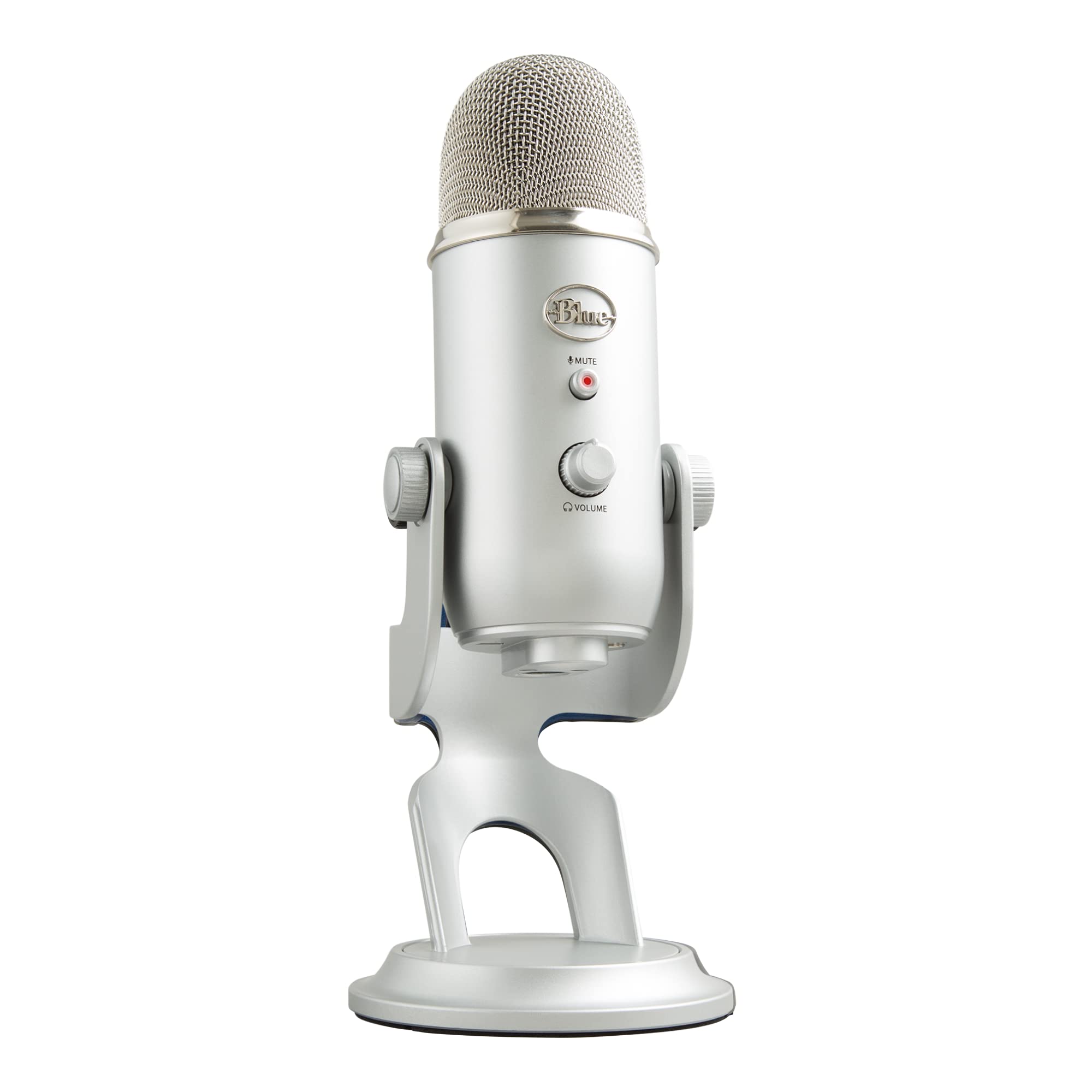 Blue Yeti USB Microphone for PC & Mac - Professional Condenser Mic for Gaming, Recording, Streaming, Podcasting & Studio Use with Blue VO!CE Effects, 4 Pickup Patterns, Plug & Play (Silver) - Perfect for Home Studios, Twitch Streamers & YouTube Content Creators