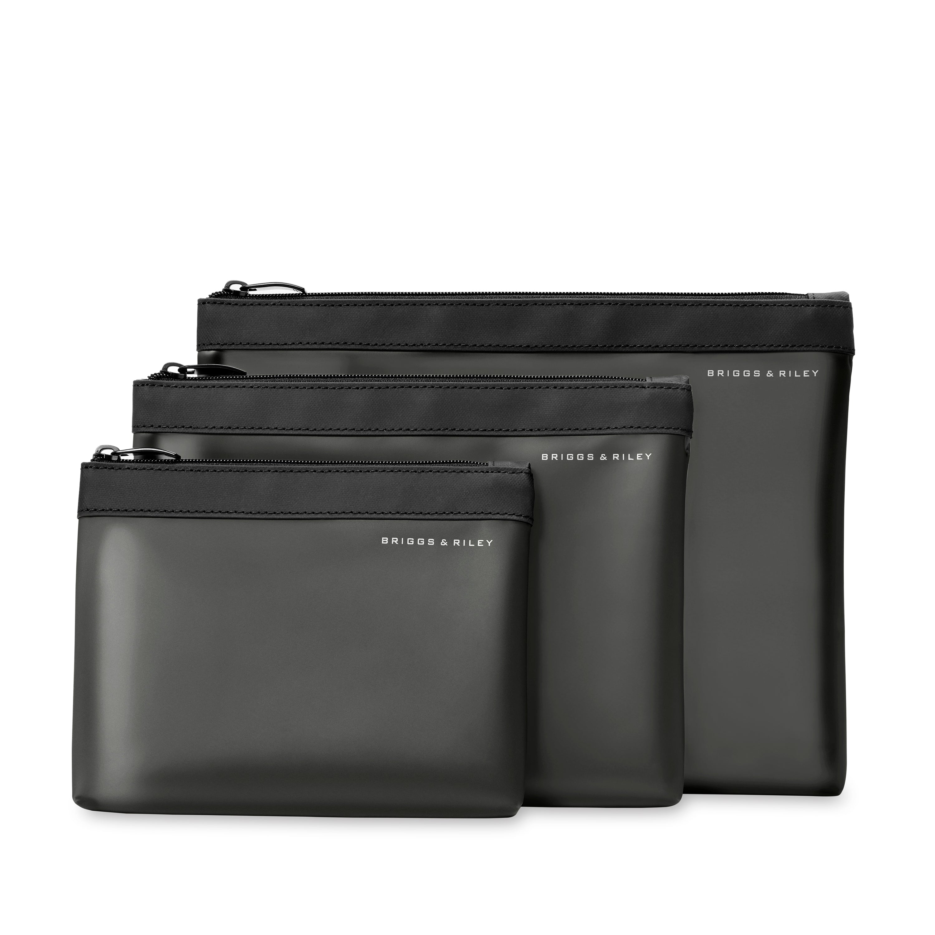 Briggs & Riley Travel Essentials Translucent Pouch Set - TSA Approved Clear Toiletry Bags for Air Travel, Cruise & Weekend Getaways