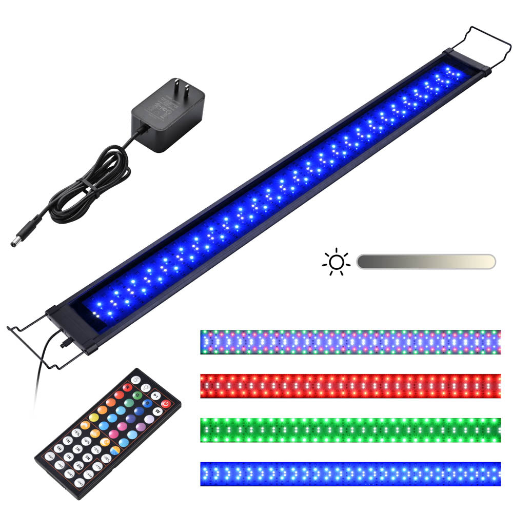 AquaBasik LED Aquarium Light for Plants & Reef - Full Spectrum RGBW Lighting System - Perfect for 44-55 Gallon Fish Tanks (Ideal for Freshwater & Saltwater Aquariums, Coral Growth & Planted Tanks)