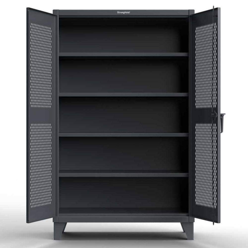 Heavy Duty 12 GA Steel Storage Cabinet with Ventilated Doors - 48