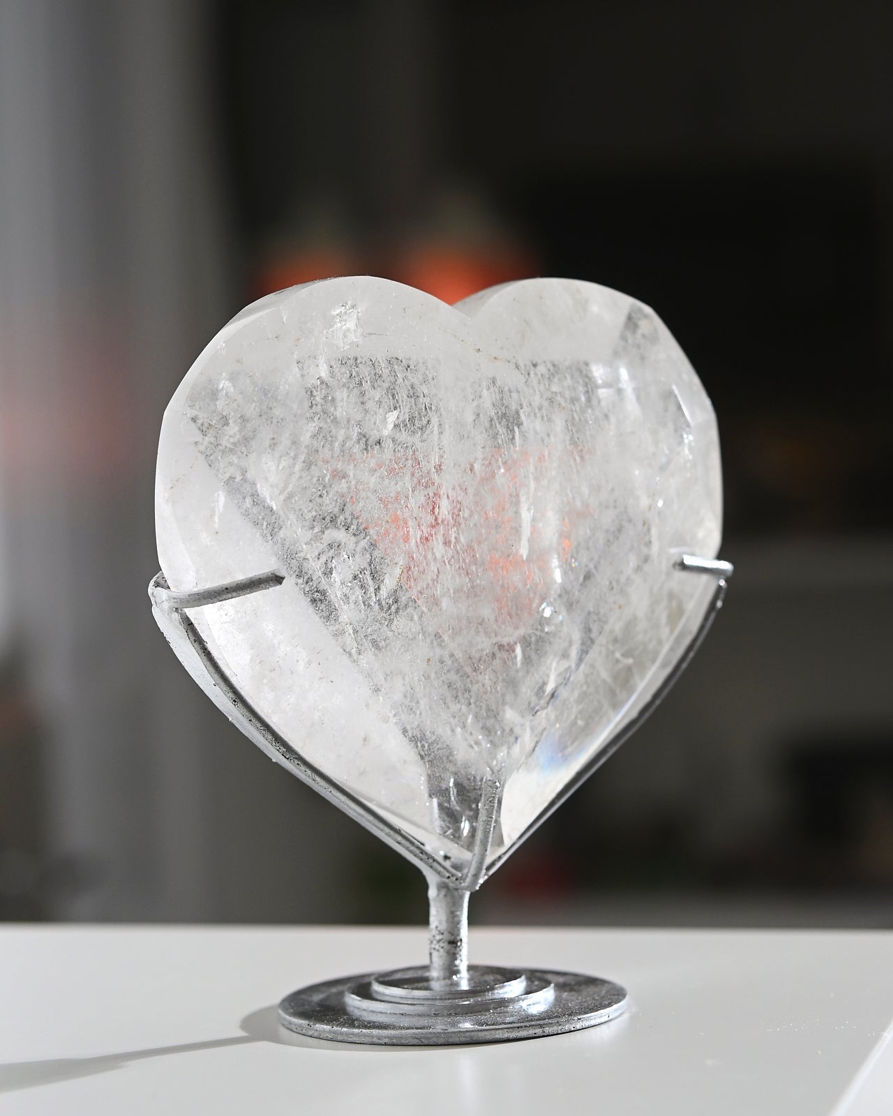 Clear Quartz Heart on Stand - Natural Healing Crystal for Meditation, Reiki, and Energy Work - Perfect for Home Decor, Yoga Spaces, and Spiritual Gifts