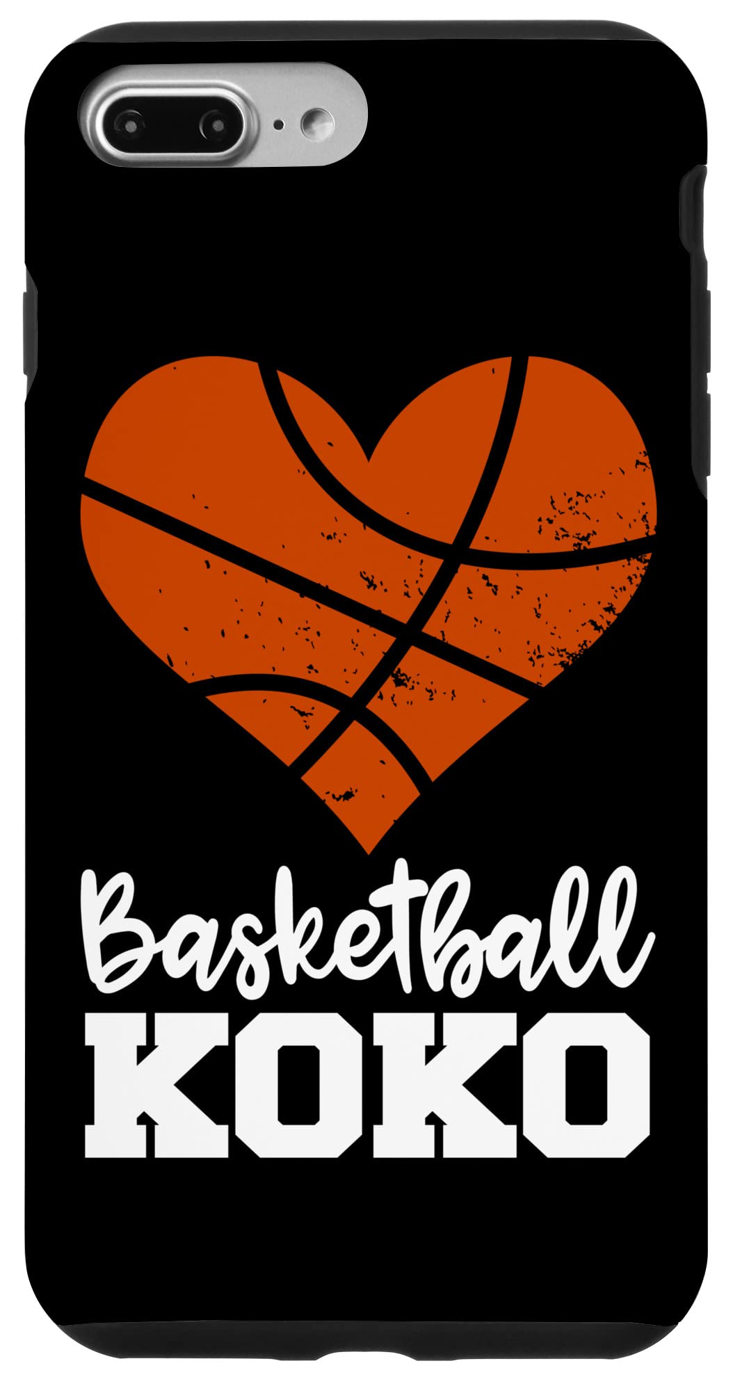Funny Basketball Heart Grandma Koko Phone Case for iPhone 7 Plus/8 Plus - Perfect Gift for Basketball Fans & Grandma Lovers - Great for Game Days, Family Gatherings & Showcasing Your Unique Style